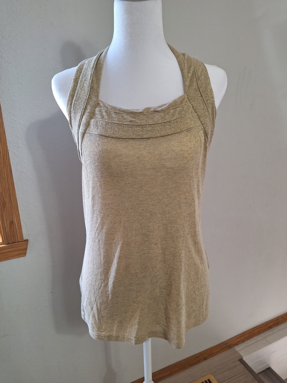 White House Black Market Beige Halter Knit Tank